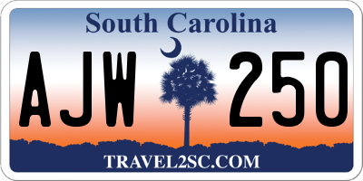SC license plate AJW250