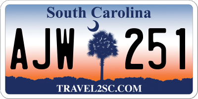 SC license plate AJW251