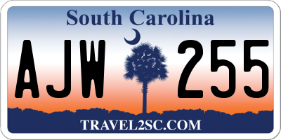 SC license plate AJW255