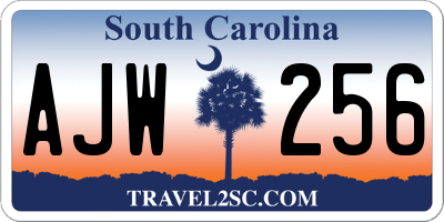 SC license plate AJW256
