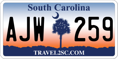 SC license plate AJW259
