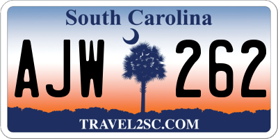 SC license plate AJW262