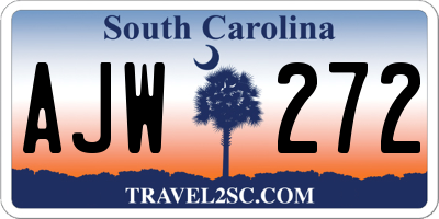 SC license plate AJW272