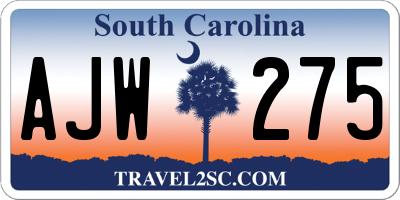 SC license plate AJW275