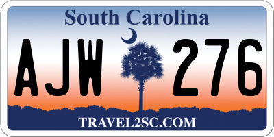 SC license plate AJW276