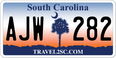 SC license plate AJW282