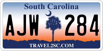 SC license plate AJW284