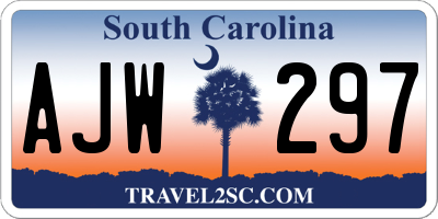 SC license plate AJW297