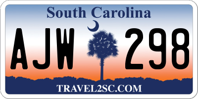 SC license plate AJW298