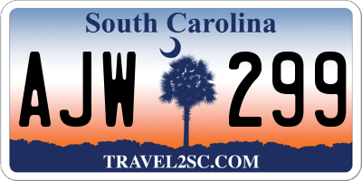 SC license plate AJW299