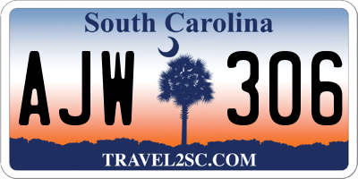 SC license plate AJW306