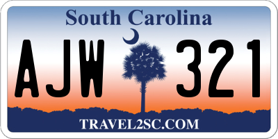 SC license plate AJW321