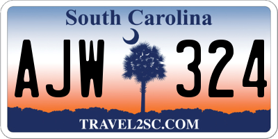 SC license plate AJW324