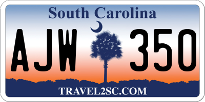 SC license plate AJW350