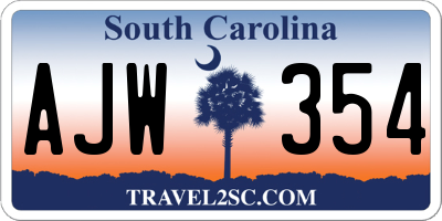SC license plate AJW354