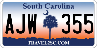 SC license plate AJW355