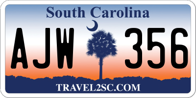 SC license plate AJW356
