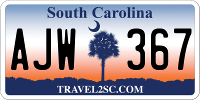 SC license plate AJW367