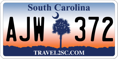 SC license plate AJW372
