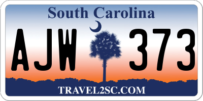 SC license plate AJW373