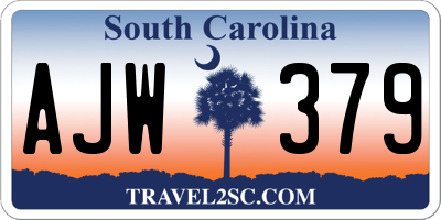 SC license plate AJW379