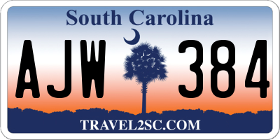 SC license plate AJW384