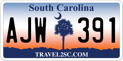 SC license plate AJW391