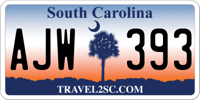 SC license plate AJW393