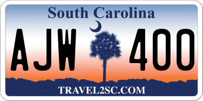 SC license plate AJW400