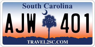 SC license plate AJW401