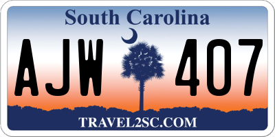 SC license plate AJW407