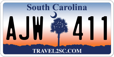 SC license plate AJW411