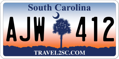 SC license plate AJW412
