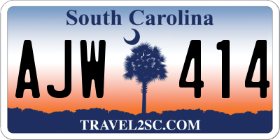 SC license plate AJW414