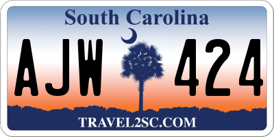 SC license plate AJW424