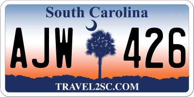 SC license plate AJW426