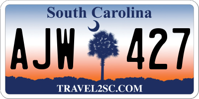 SC license plate AJW427