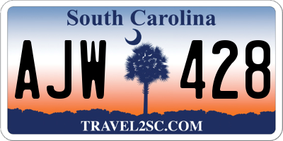 SC license plate AJW428