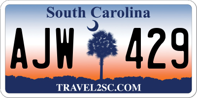 SC license plate AJW429