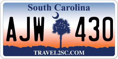 SC license plate AJW430