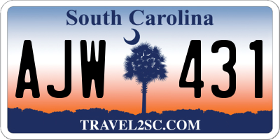 SC license plate AJW431