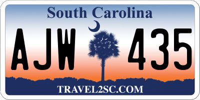 SC license plate AJW435