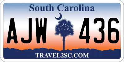 SC license plate AJW436