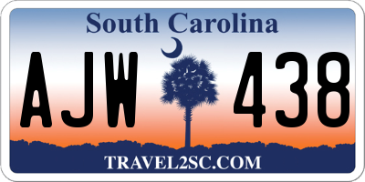 SC license plate AJW438