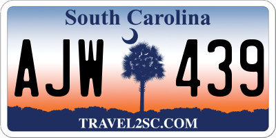 SC license plate AJW439