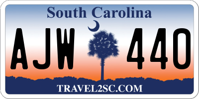 SC license plate AJW440
