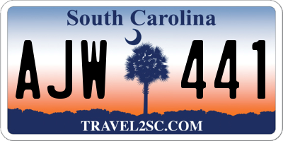 SC license plate AJW441