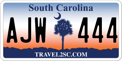 SC license plate AJW444