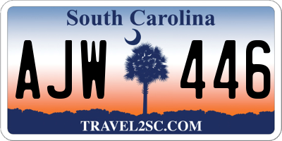 SC license plate AJW446