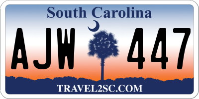 SC license plate AJW447